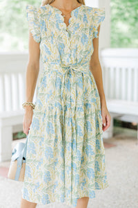 Nothing But Joy Blue Floral Dress