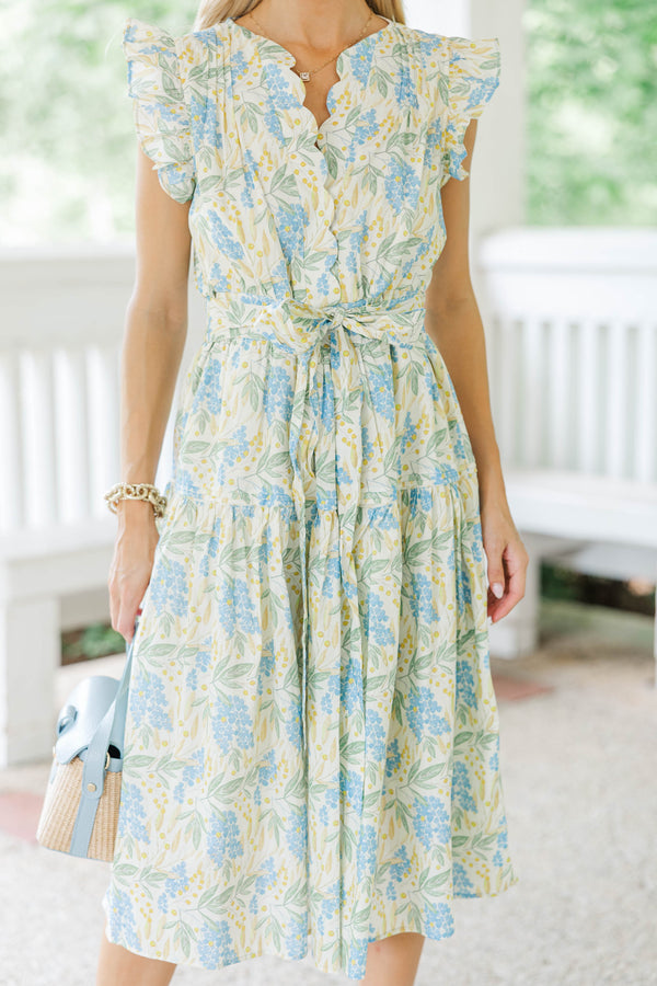 Nothing But Joy Blue Floral Dress