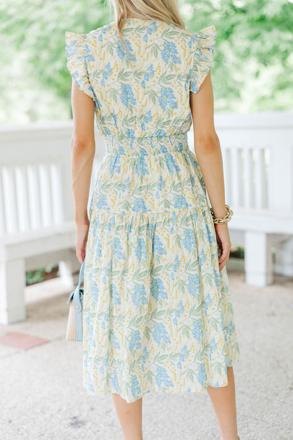 Nothing But Joy Blue Floral Dress