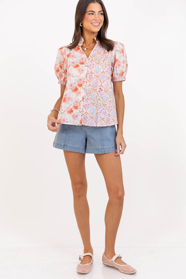 Cottage Charm Light Blue Shorts
