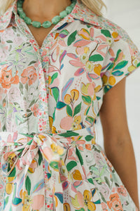 Good Things Only Coral Floral Blouse