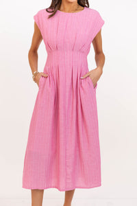 All The Goodness Pink Striped Dress