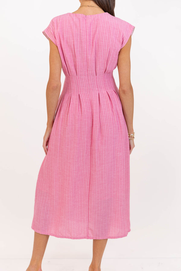 All The Goodness Pink Striped Dress