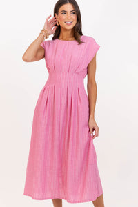 All The Goodness Pink Striped Dress