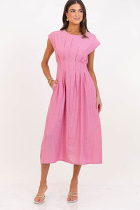 All The Goodness Pink Striped Dress