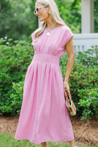 All The Goodness Pink Striped Dress