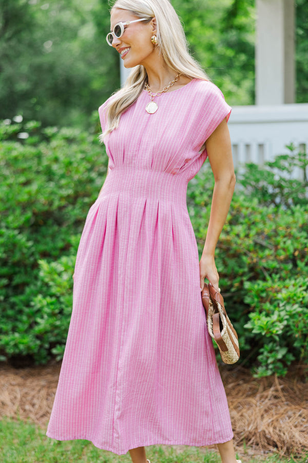 All The Goodness Pink Striped Dress