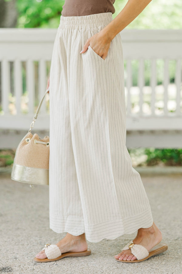 I’ll Take It Oatmeal Striped Pants