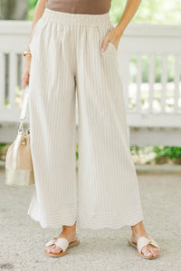 I’ll Take It Oatmeal Striped Pants