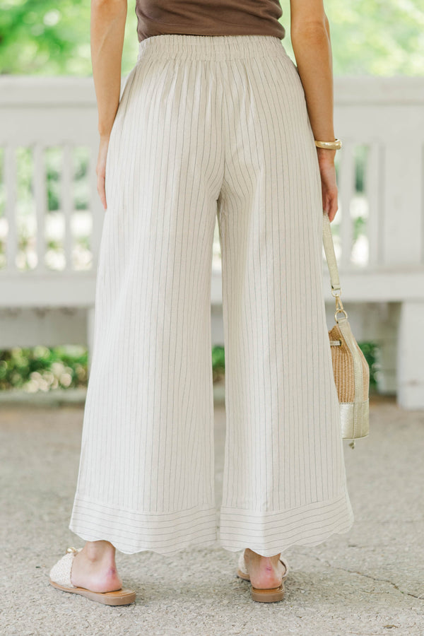I’ll Take It Oatmeal Striped Pants