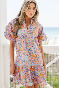 Right On Cue Pink Floral Babydoll Dress