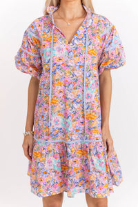 Right On Cue Pink Floral Babydoll Dress