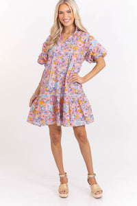 Right On Cue Pink Floral Babydoll Dress