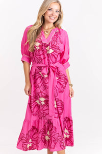 All The Good Stuff Pink Floral Midi Dress