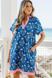 Just As You Hoped Blue Floral Dress