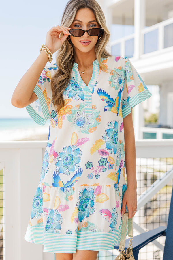 When It All Comes Together Mint Large Floral Dress