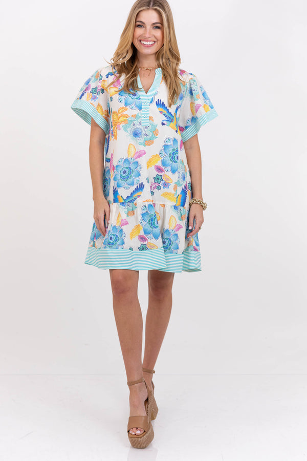 When It All Comes Together Mint Large Floral Dress
