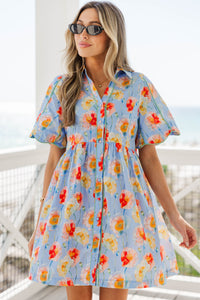 Every Reason To Smile Light Blue Floral Dress