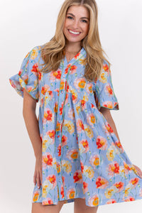 Every Reason To Smile Light Blue Floral Dress