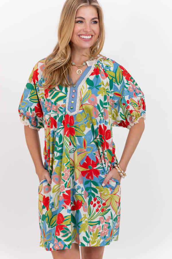 In The Sweetest Way Cream Floral Dress