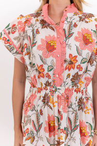 All The Joy You Bring Coral Floral Midi Dress