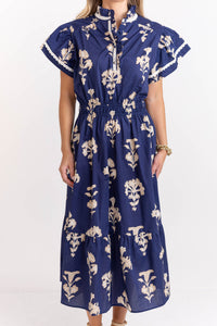 Your Heart Smiles Navy Floral Midi Dress