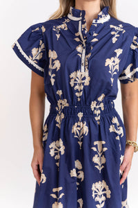 Your Heart Smiles Navy Floral Midi Dress