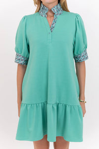 Let The Day Unfold Mint Abstract Dress