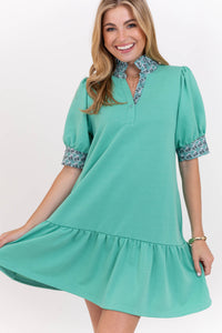 Let The Day Unfold Mint Abstract Dress