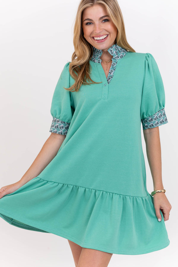 Let The Day Unfold Mint Abstract Dress
