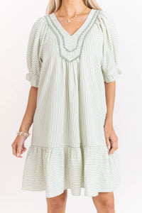 Made For Loving This Sage Striped Dress