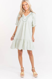 Made For Loving This Sage Striped Dress