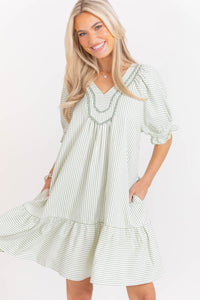 Made For Loving This Sage Striped Dress