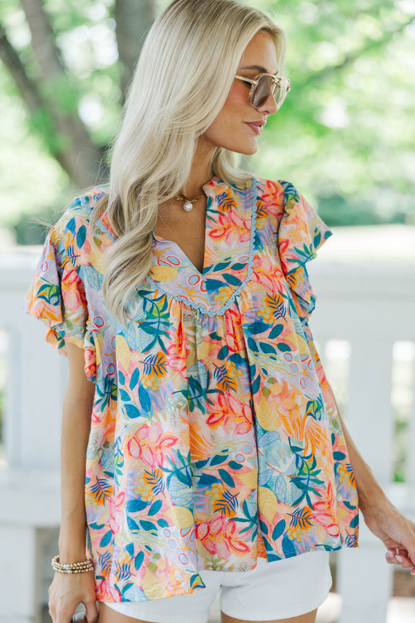 Main Pick Blue Floral Blouse