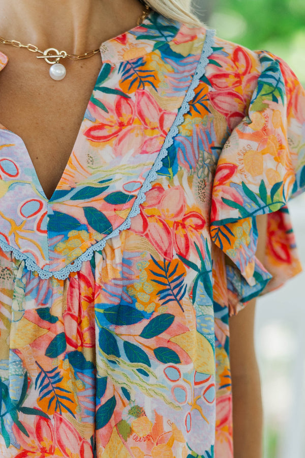 Main Pick Blue Floral Blouse