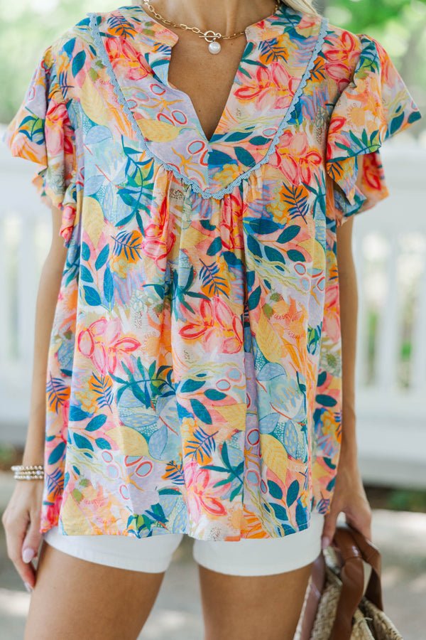 Main Pick Blue Floral Blouse