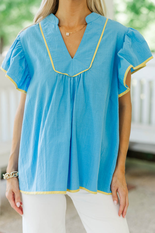 All Yours Now Blue Blouse