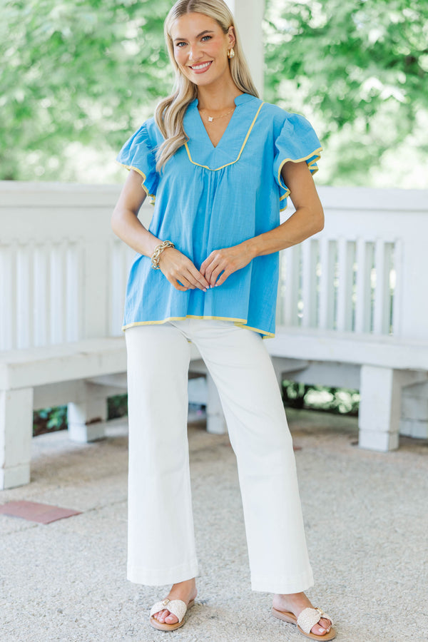 All Yours Now Blue Blouse