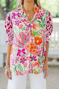 Don’t Pass It Up Pink Floral Blouse