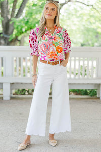 Don’t Pass It Up Pink Floral Blouse