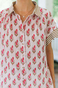 All Set Pink Medallion Blouse