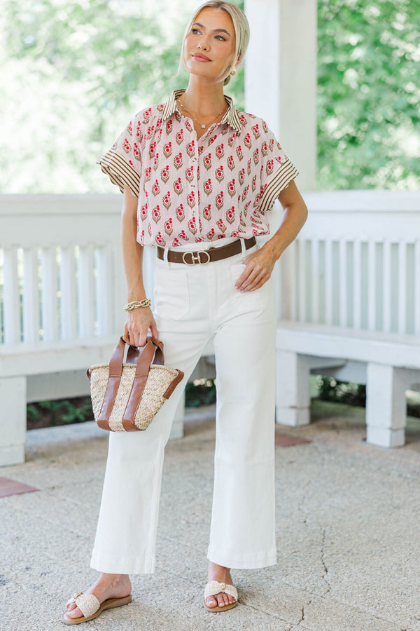 All Set Pink Medallion Blouse