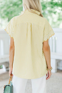 Keep It Coming Yellow Embroidered Blouse