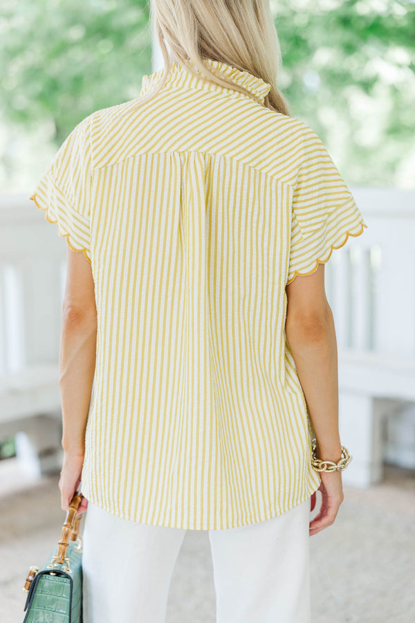 Keep It Coming Yellow Embroidered Blouse