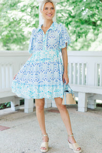 This Changes Everything Blue Floral Dress