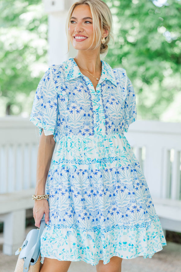 This Changes Everything Blue Floral Dress