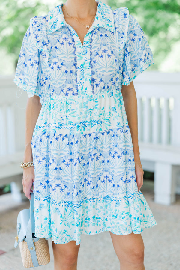This Changes Everything Blue Floral Dress