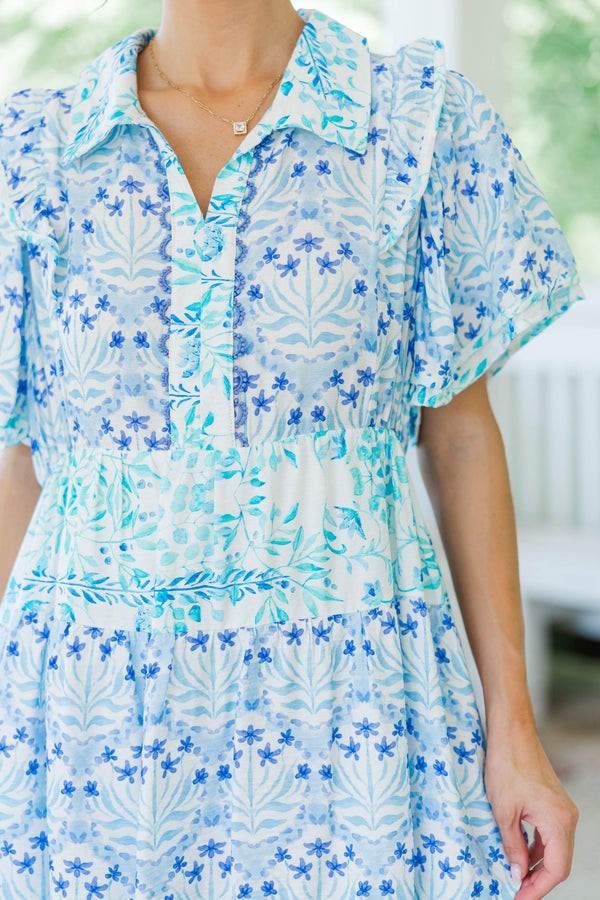 This Changes Everything Blue Floral Dress