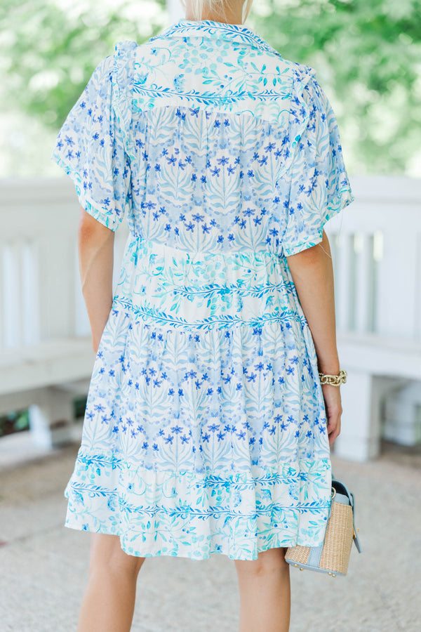 This Changes Everything Blue Floral Dress