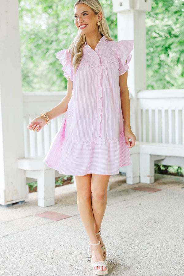 Where You Feel Best Pink Striped Dress
